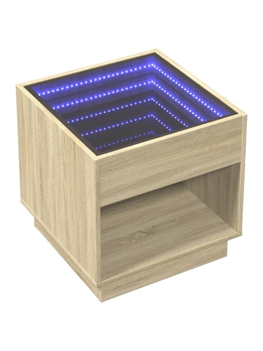 Konferenční stolek s Infinity LED dub sonoma 50 x 50 x 50 cm