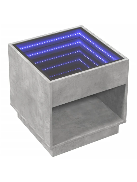 Konferenční stolek s Infinity LED betonově šedý 50 x 50 x 50 cm
