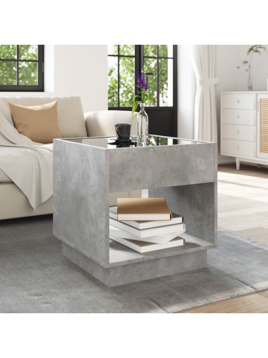 Konferenční stolek s Infinity LED betonově šedý 50 x 50 x 50 cm