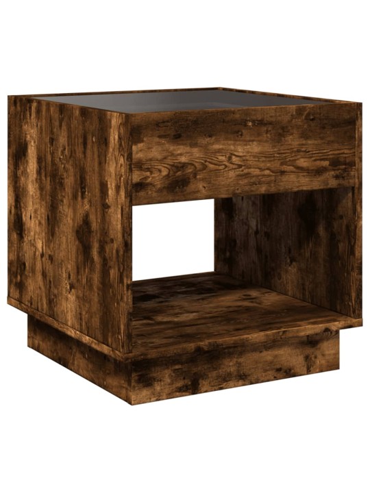 Konferenční stolek s infinity led kouřový dub 50 x 50 x 50 cm