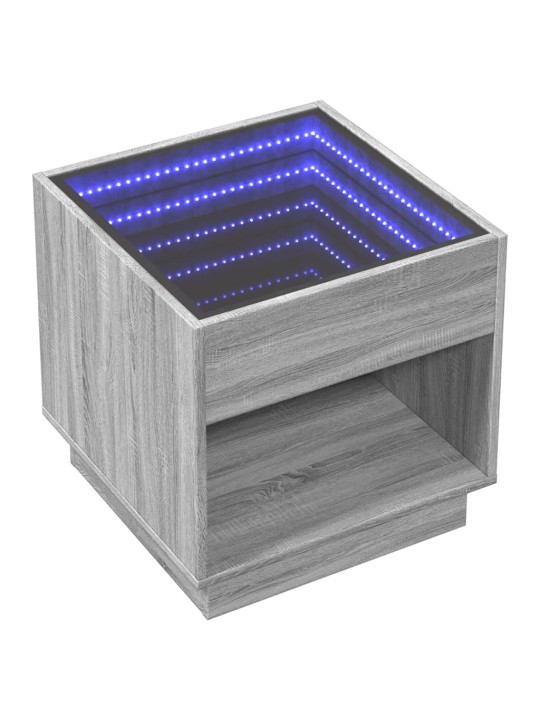 Konferenční stolek s infinity led šedý sonoma 50 x 50 x 50 cm
