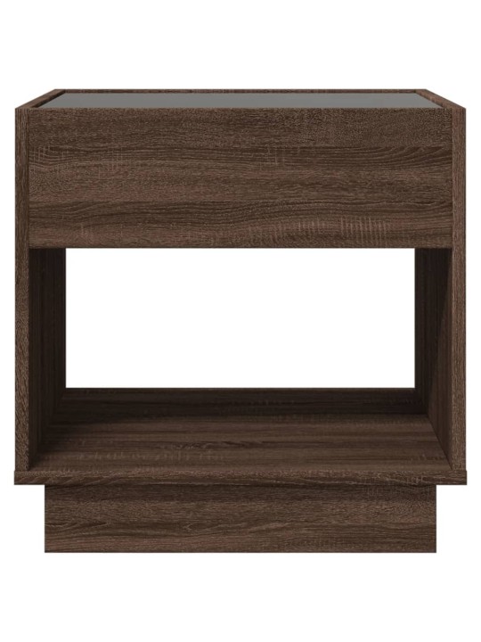 Konferenční stolek s infinity led hnědý dub 50 x 50 x 50 cm