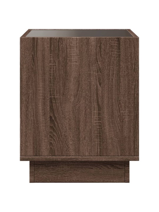 Konferenční stolek s infinity led hnědý dub 50 x 50 x 50 cm