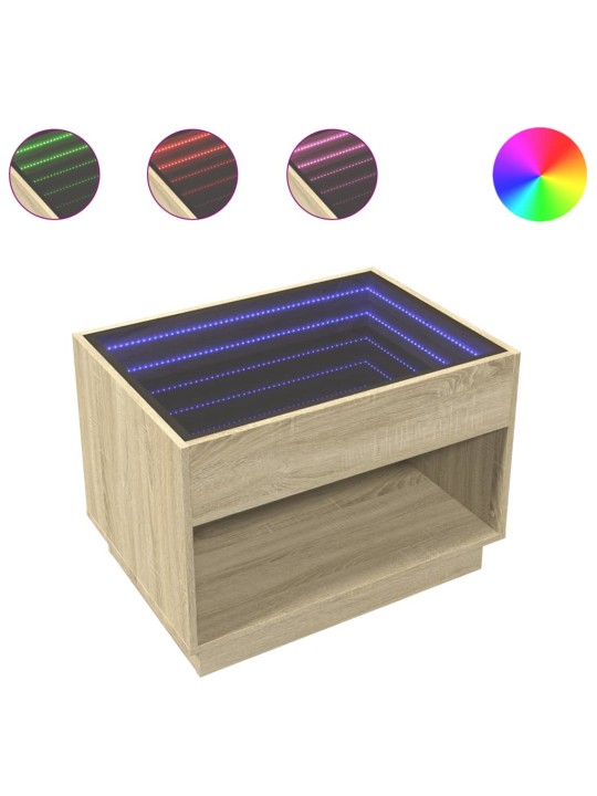 Konferenční stolek s Infinity LED dub sonoma 70 x 50 x 50 cm