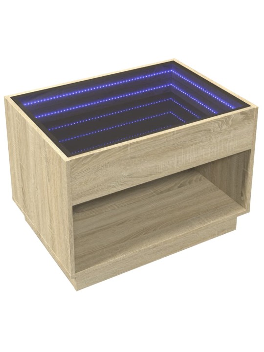 Konferenční stolek s Infinity LED dub sonoma 70 x 50 x 50 cm