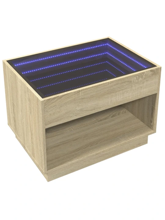 Konferenční stolek s Infinity LED dub sonoma 70 x 50 x 50 cm