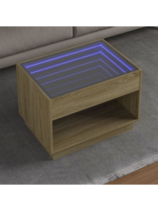 Konferenční stolek s Infinity LED dub sonoma 70 x 50 x 50 cm