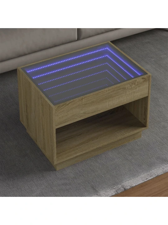 Konferenční stolek s Infinity LED dub sonoma 70 x 50 x 50 cm