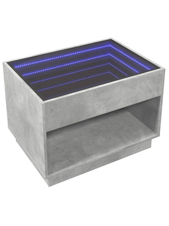 Konferenční stolek s Infinity LED betonově šedý 70 x 50 x 50 cm