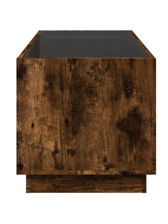 Konferenční stolek s infinity led kouřový dub 70 x 50 x 50 cm