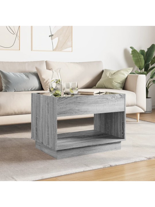 Konferenční stolek s infinity led šedý sonoma 70 x 50 x 50 cm