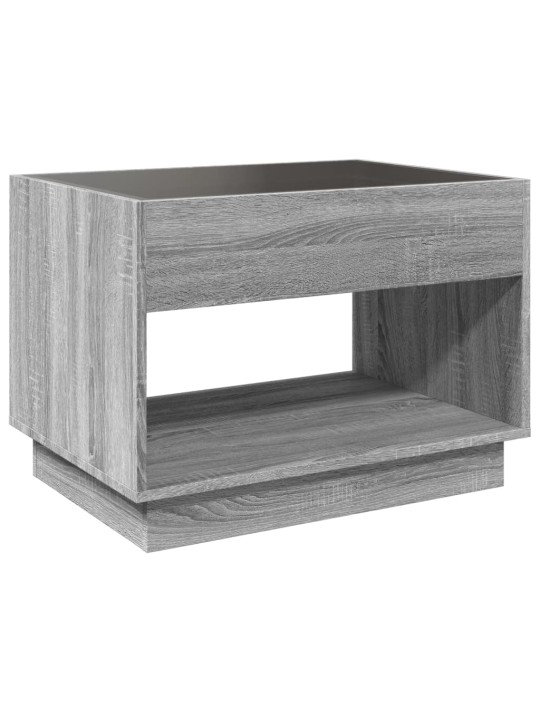 Konferenční stolek s infinity led šedý sonoma 70 x 50 x 50 cm