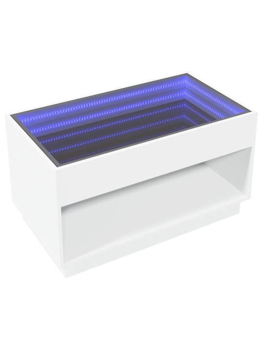 Konferenční stolek s Infinity LED bílý 90 x 50 x 50 cm
