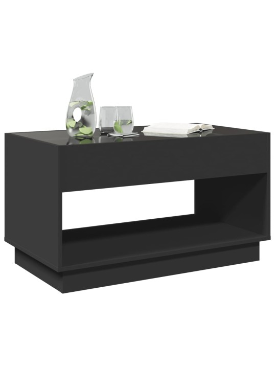 Konferenční stolek s Infinity LED černý 90 x 50 x 50 cm