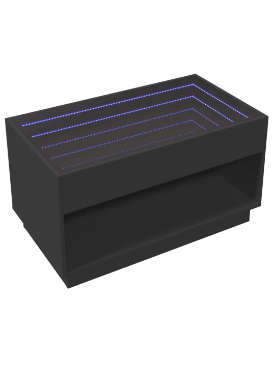 Konferenční stolek s Infinity LED černý 90 x 50 x 50 cm