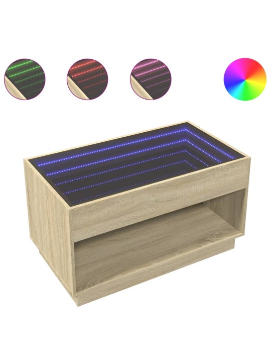 Konferenční stolek s Infinity LED dub sonoma 90 x 50 x 50 cm