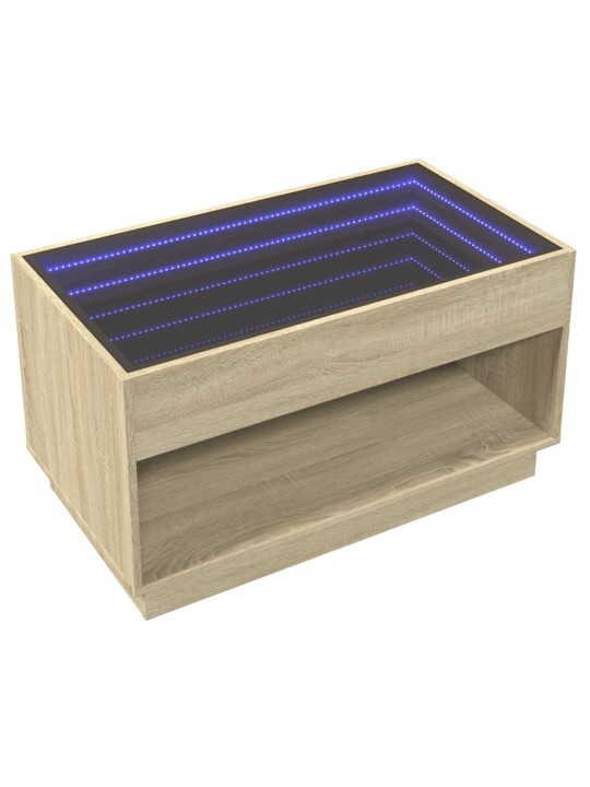 Konferenční stolek s Infinity LED dub sonoma 90 x 50 x 50 cm