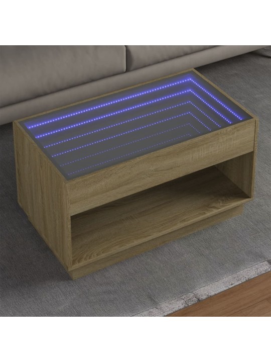 Konferenční stolek s Infinity LED dub sonoma 90 x 50 x 50 cm