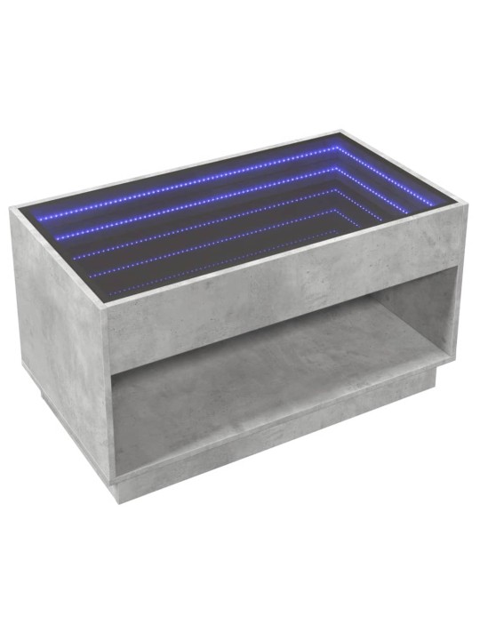 Konferenční stolek s Infinity LED betonově šedý 90 x 50 x 50 cm