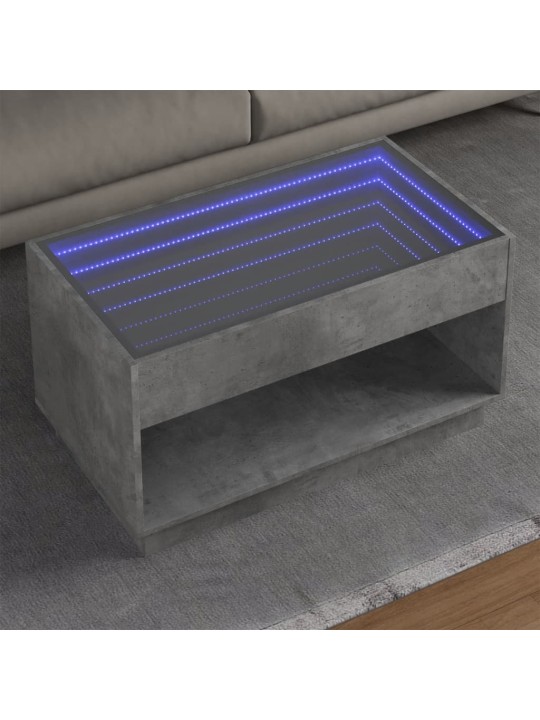 Konferenční stolek s Infinity LED betonově šedý 90 x 50 x 50 cm