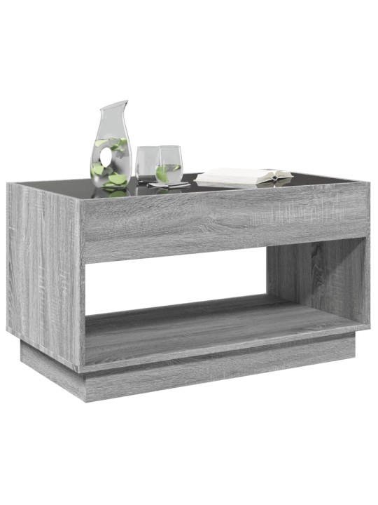 Konferenční stolek s infinity led šedý sonoma 90 x 50 x 50 cm