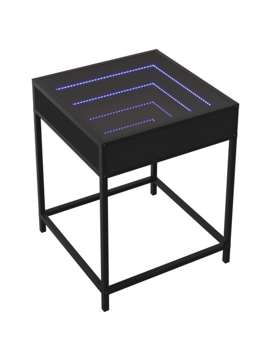 Noční stolek s Infinity LED černý 40 x 40 x 51 cm
