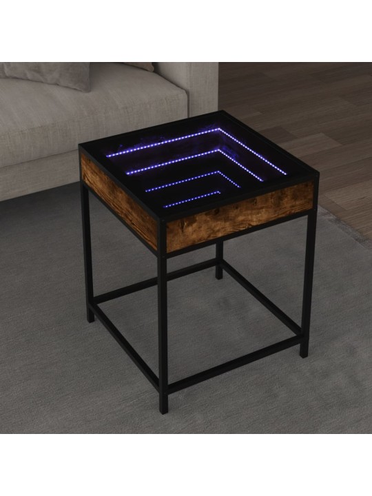 Konferenční stolek s Infinity LED kouřový dub 40 x 40 x 51 cm