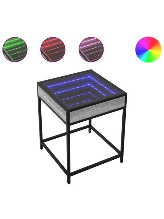 Konferenční stolek s Infinity LED šedý sonoma 40 x 40 x 51 cm
