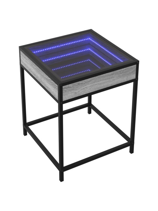 Konferenční stolek s Infinity LED šedý sonoma 40 x 40 x 51 cm