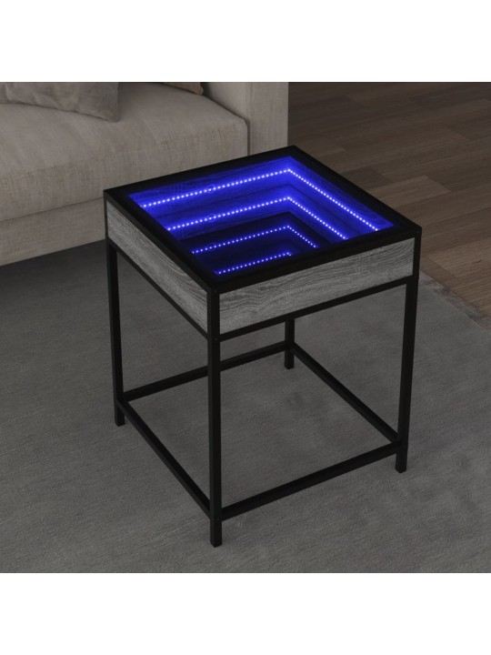 Konferenční stolek s Infinity LED šedý sonoma 40 x 40 x 51 cm
