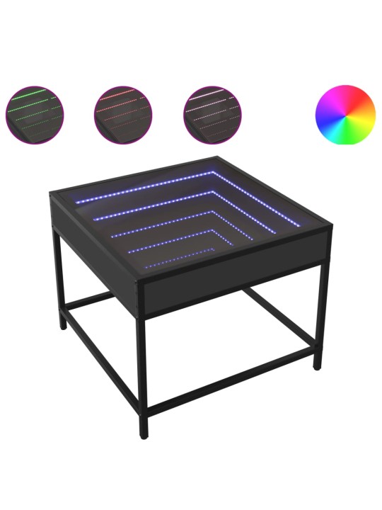 Konferenční stolek s Infinity LED černý 50 x 50 x 41 cm
