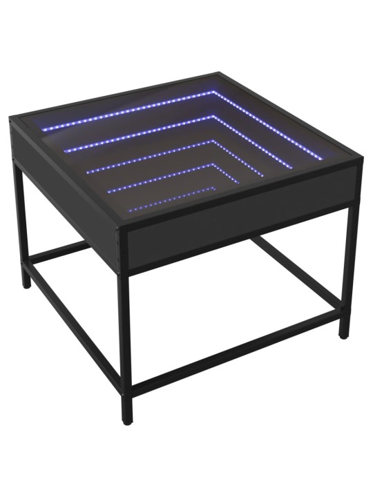 Konferenční stolek s Infinity LED černý 50 x 50 x 41 cm