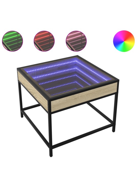 Konferenční stolek s Infinity LED dub sonoma 50 x 50 x 41 cm