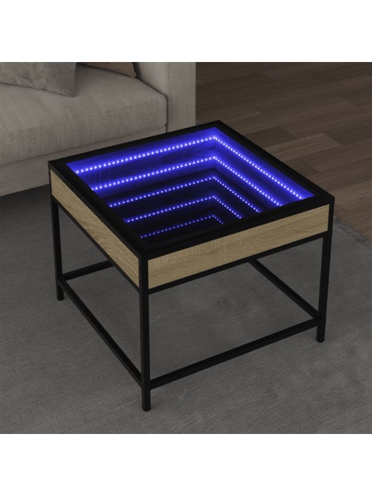 Konferenční stolek s Infinity LED dub sonoma 50 x 50 x 41 cm