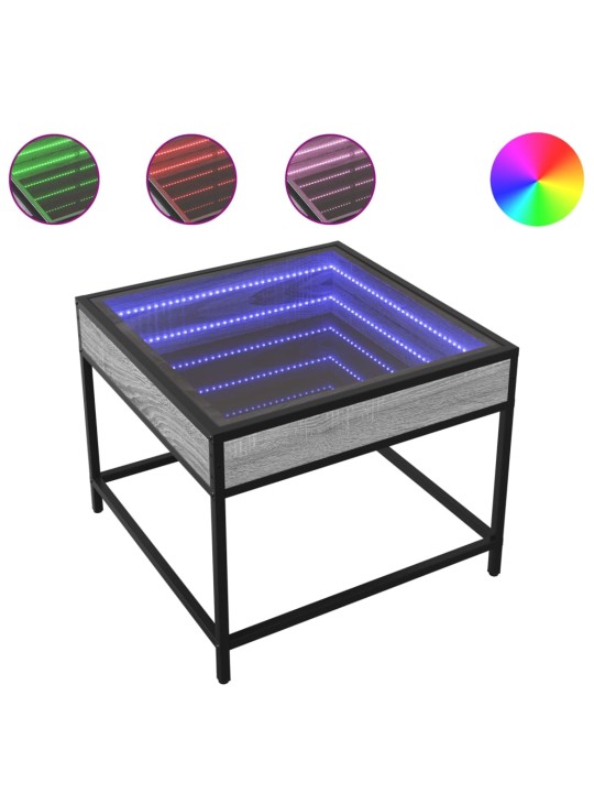 Konferenční stolek s Infinity LED šedý sonoma 50 x 50 x 41 cm