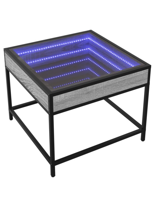 Konferenční stolek s Infinity LED šedý sonoma 50 x 50 x 41 cm