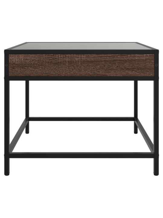 Konferenční stolek s Infinity LED hnědý dub 50 x 50 x 41 cm