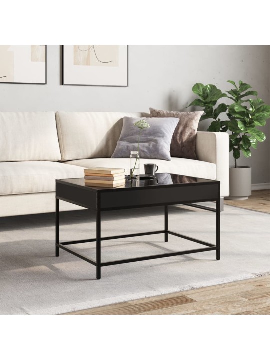 Konferenční stolek s Infinity LED černý 70 x 50 x 41 cm