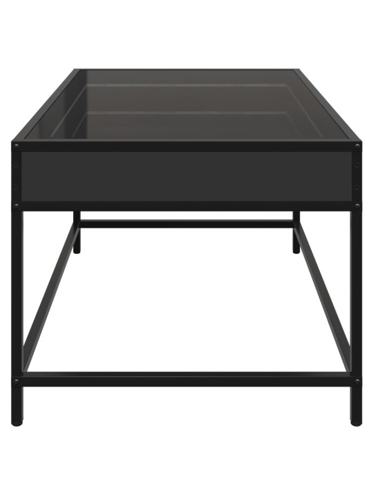 Konferenční stolek s Infinity LED černý 70 x 50 x 41 cm
