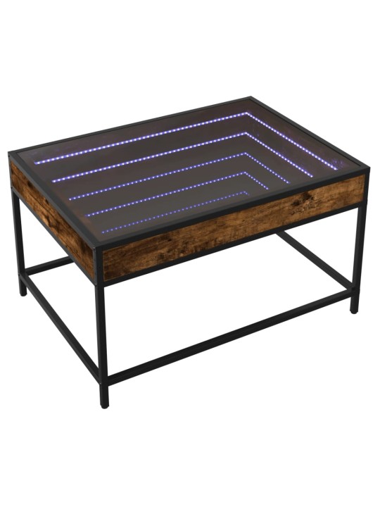 Konferenční stolek s Infinity LED kouřový dub 70 x 50 x 41 cm