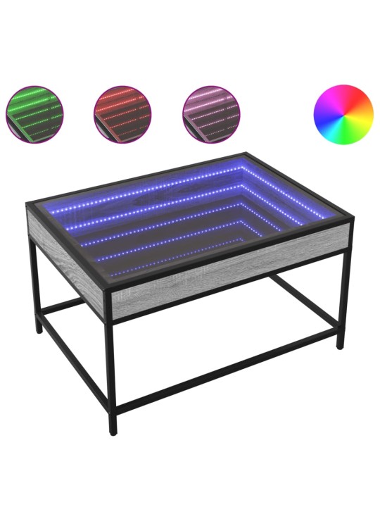 Konferenční stolek s Infinity LED šedý sonoma 70 x 50 x 41 cm