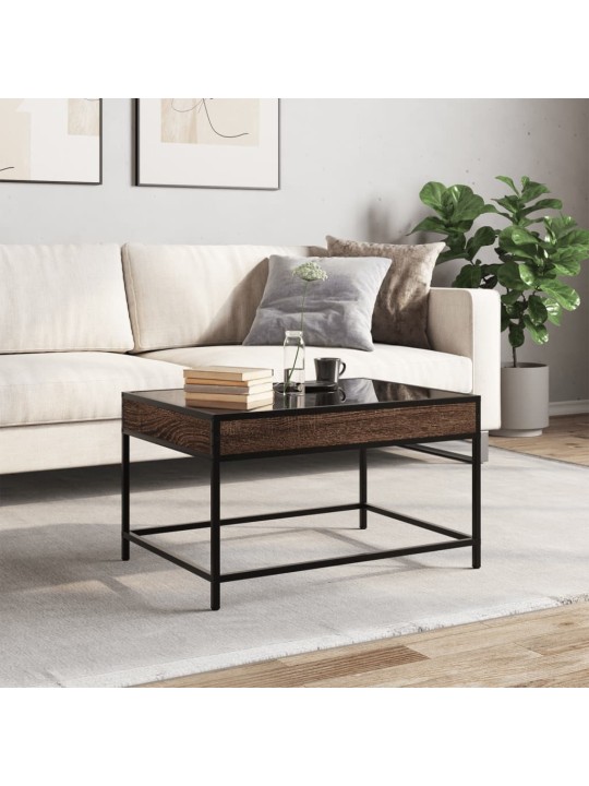 Konferenční stolek s Infinity LED hnědý dub 70 x 50 x 41 cm