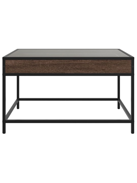 Konferenční stolek s Infinity LED hnědý dub 70 x 50 x 41 cm
