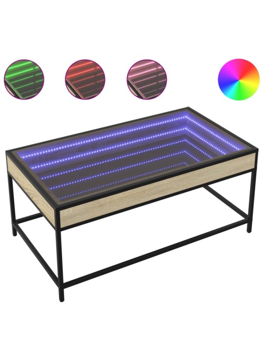 Konferenční stolek s Infinity LED dub sonoma 90 x 50 x 41 cm