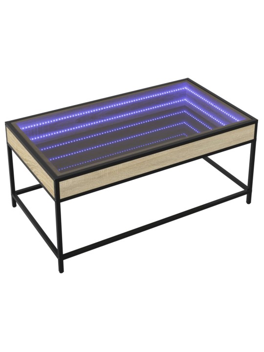 Konferenční stolek s Infinity LED dub sonoma 90 x 50 x 41 cm