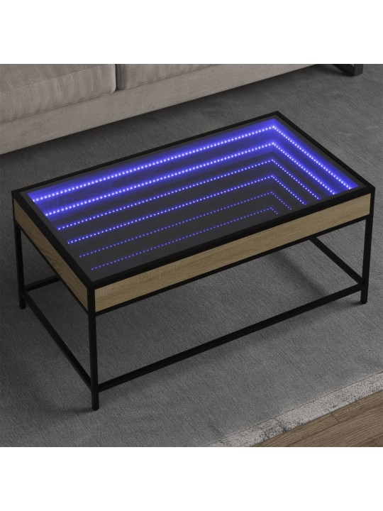 Konferenční stolek s Infinity LED dub sonoma 90 x 50 x 41 cm