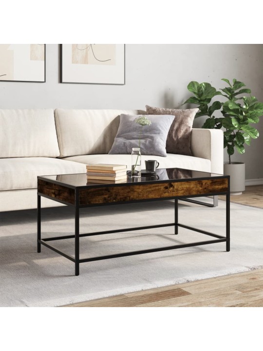 Konferenční stolek s Infinity LED kouřový dub 90 x 50 x 41 cm
