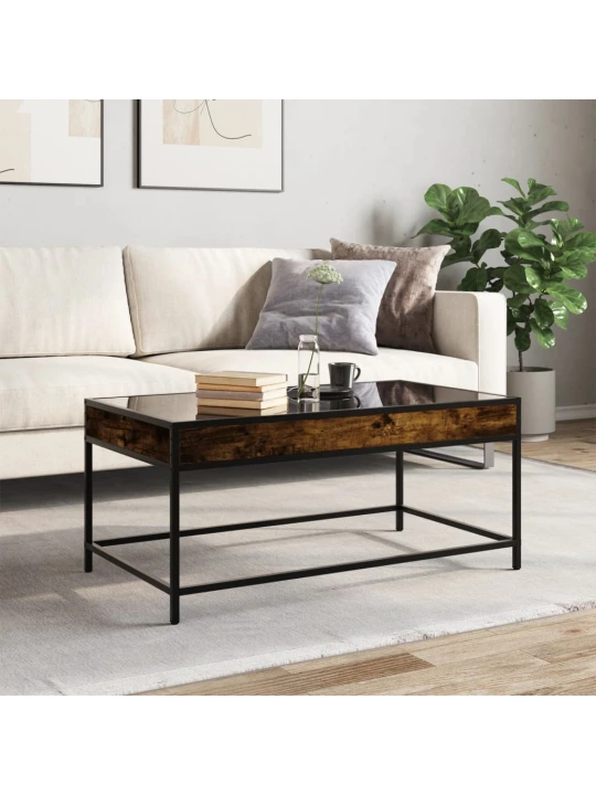 Konferenční stolek s Infinity LED kouřový dub 90 x 50 x 41 cm