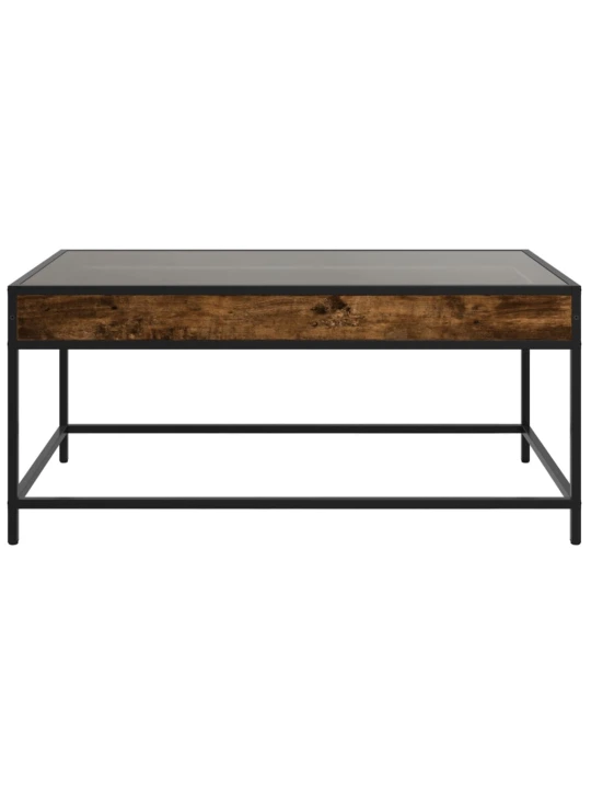 Konferenční stolek s Infinity LED kouřový dub 90 x 50 x 41 cm