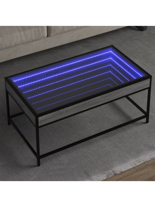 Konferenční stolek s Infinity LED šedý sonoma 90 x 50 x 41 cm